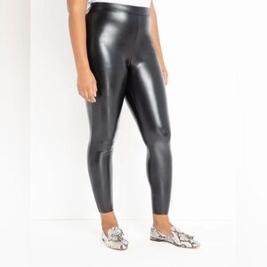 Eloquii Black Faux Leather Leggings Size 18